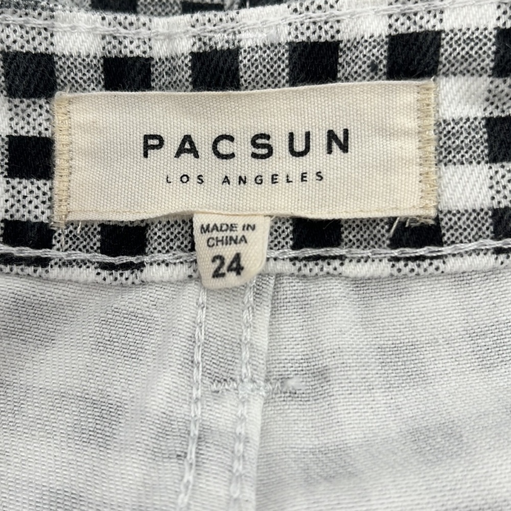 PACSUN black white plaid Mini skirt 5 pocket Sz 24 - Picture 3 of 4